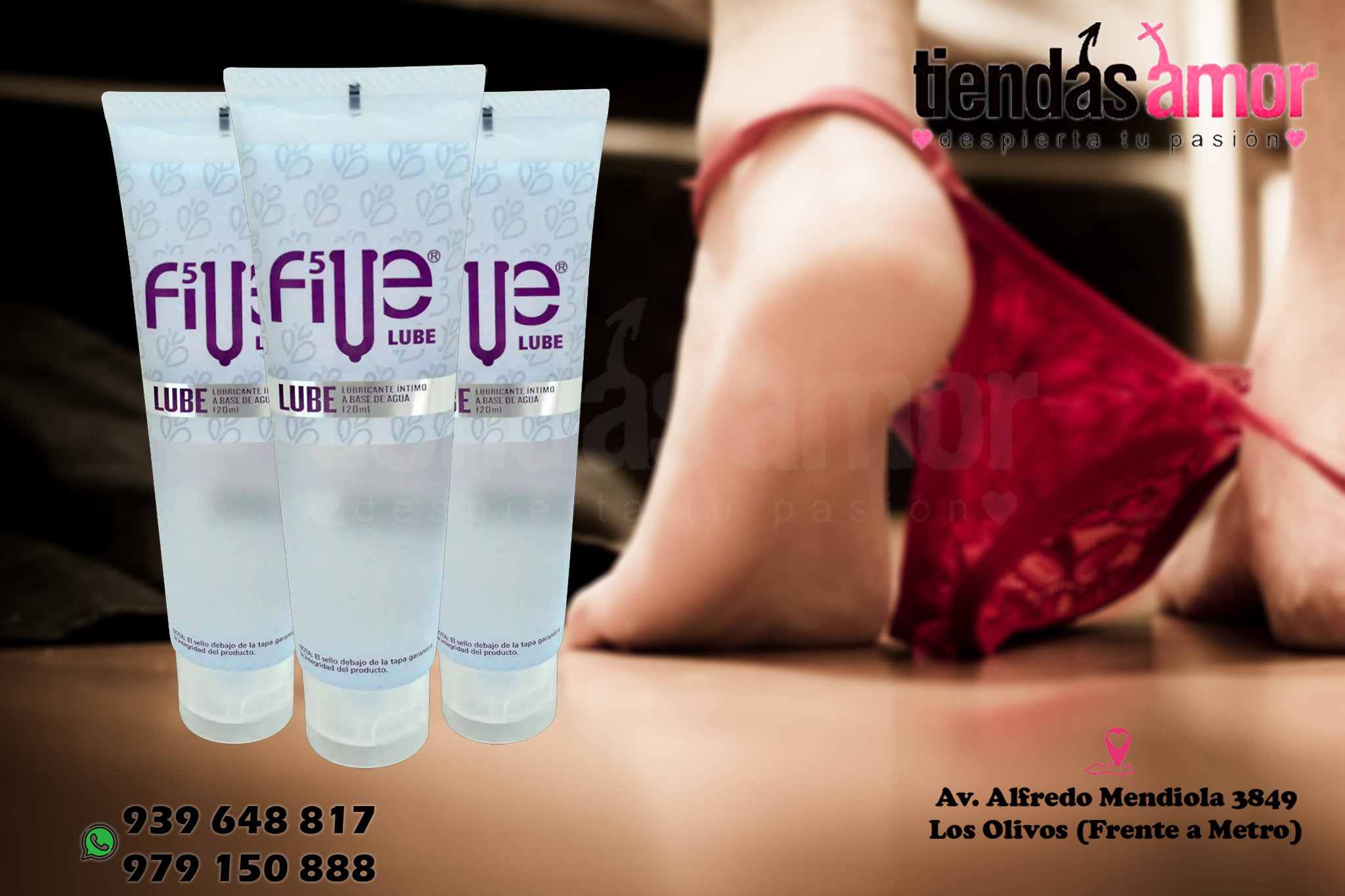 Lubricante Íntimo En Gel Five Lube Tubo TIENDASAMOR LOS OLIVOS